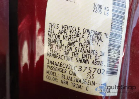 2020 Nissan Maxima Sv Xtronic Cvt from USA, damaged, VIN 1N4AA6CV2LC375702